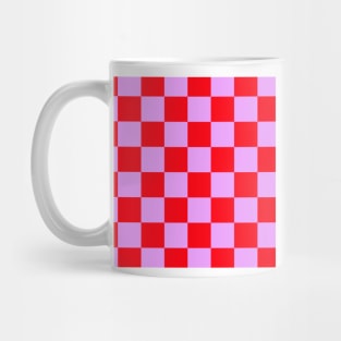 Checked pattern - checkboard in red and purple Mug